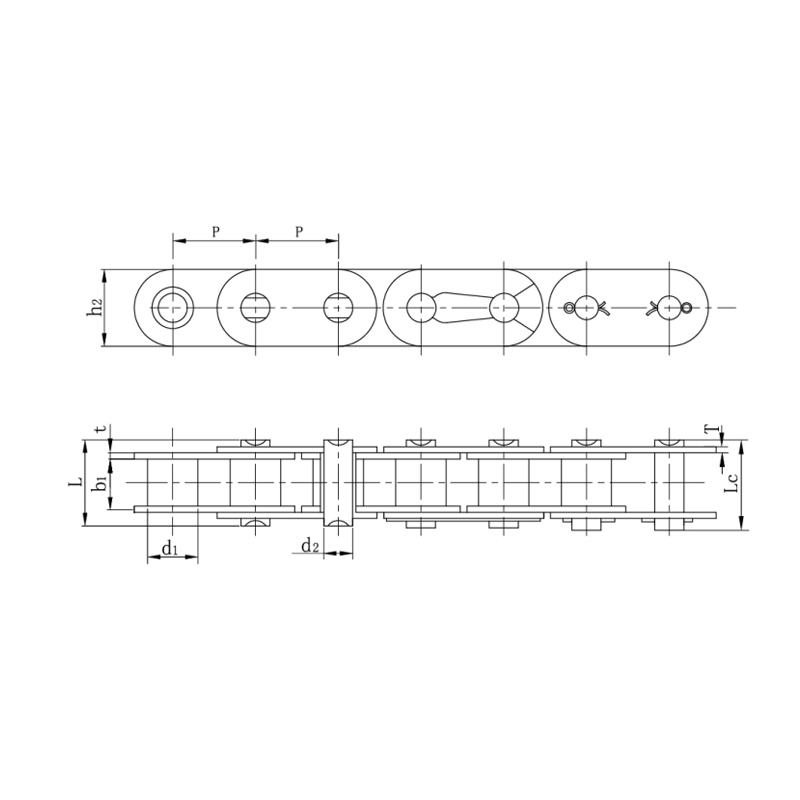 Rullkedjor med rak sidoplåt (A-serien)