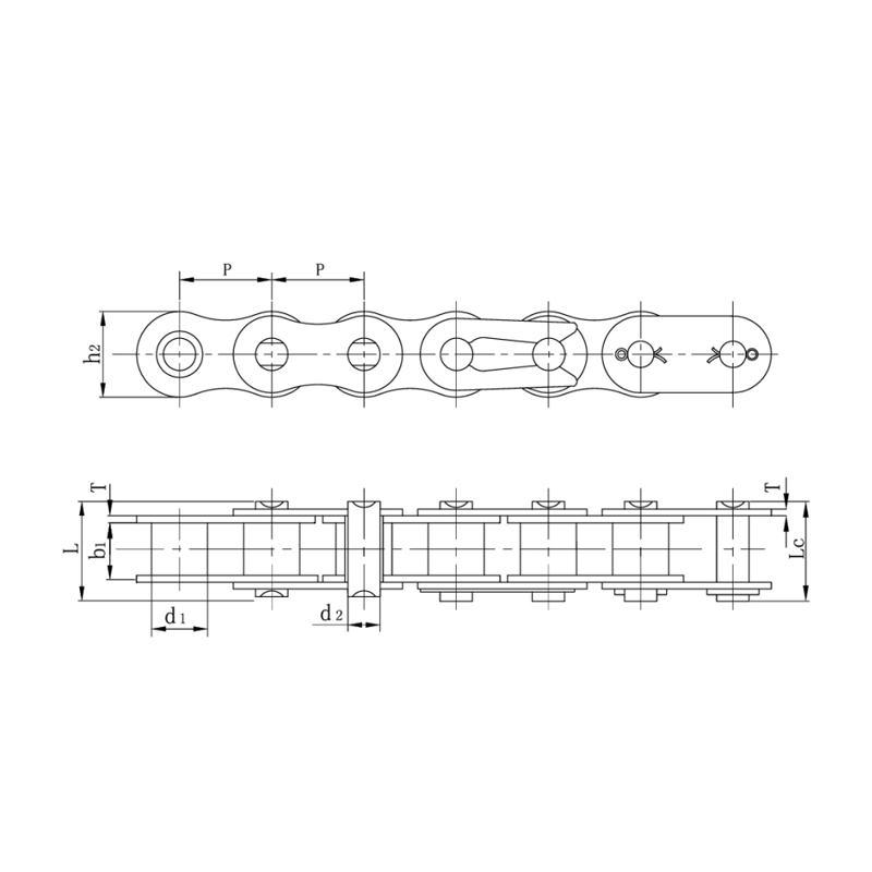 Kraftiga rullkedjor av serietyp