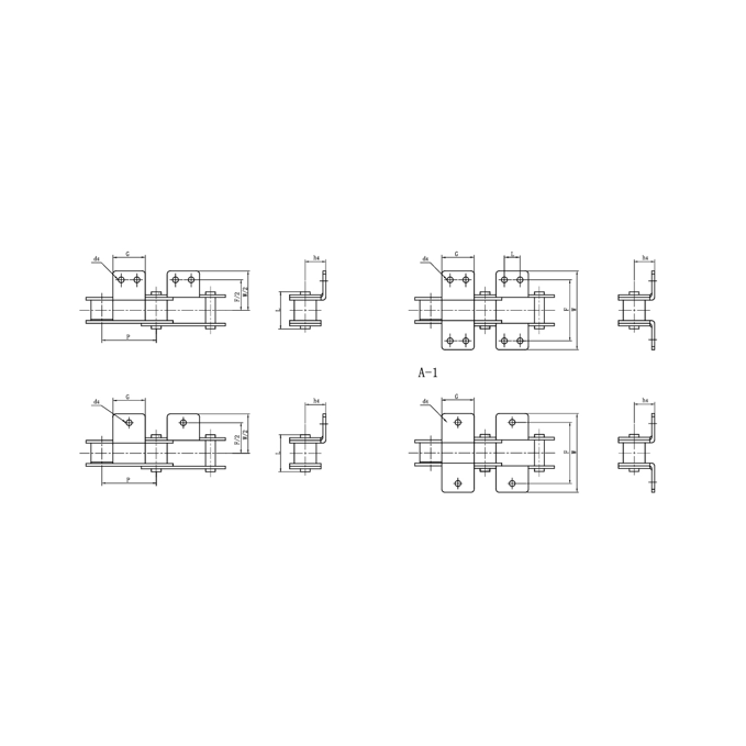 Transportörkedjor med dubbel stigning