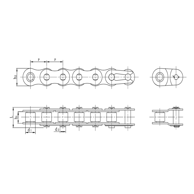 Precisionsrullkedjor i rostfritt stål med kort stigning
