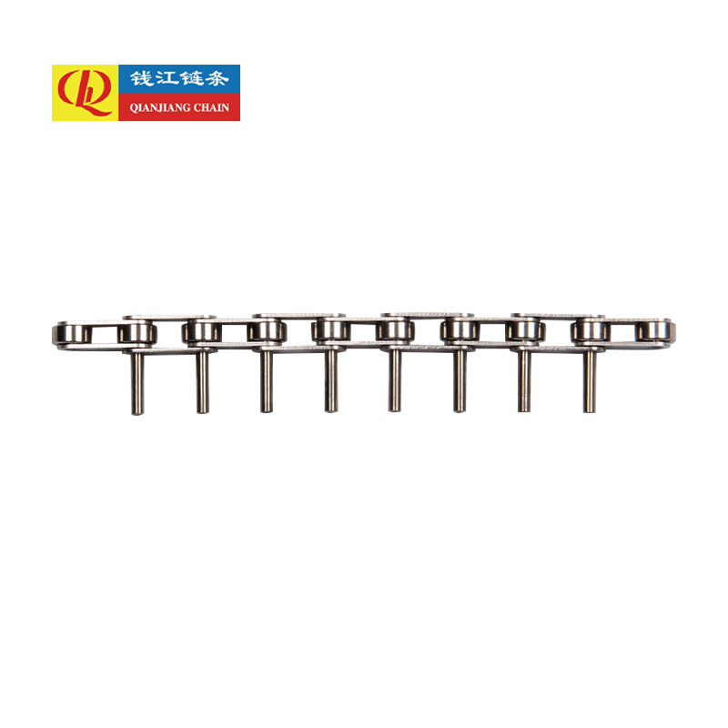 Rostfria transportörkedjor med dubbel stigning med förlängda stift