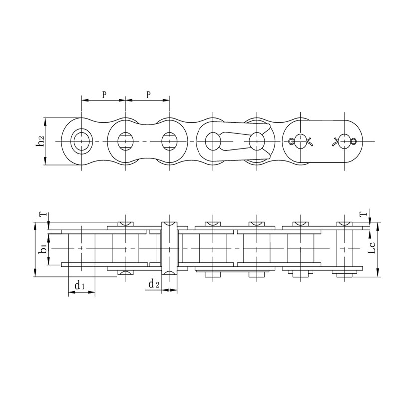 Högkvalitativt legerat stål starka tunga motorcykelkedjor